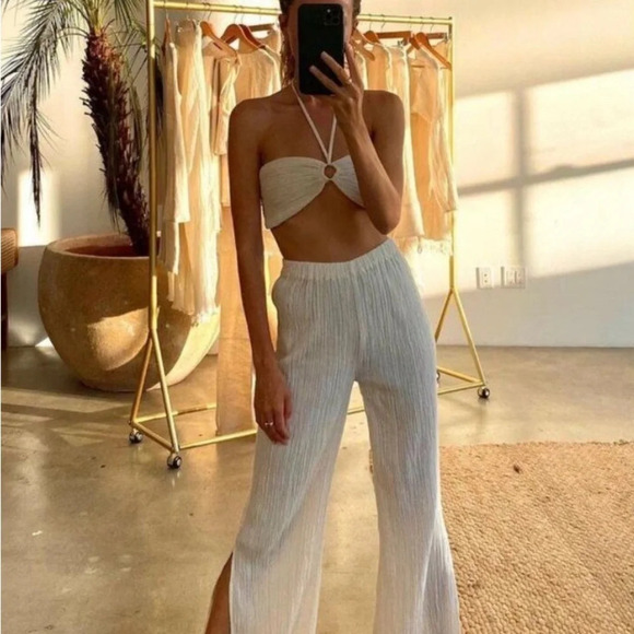 Savannah Morrow Summer Top in Cream Bandeau Crop Top NWT Small - Picture 3 of 13